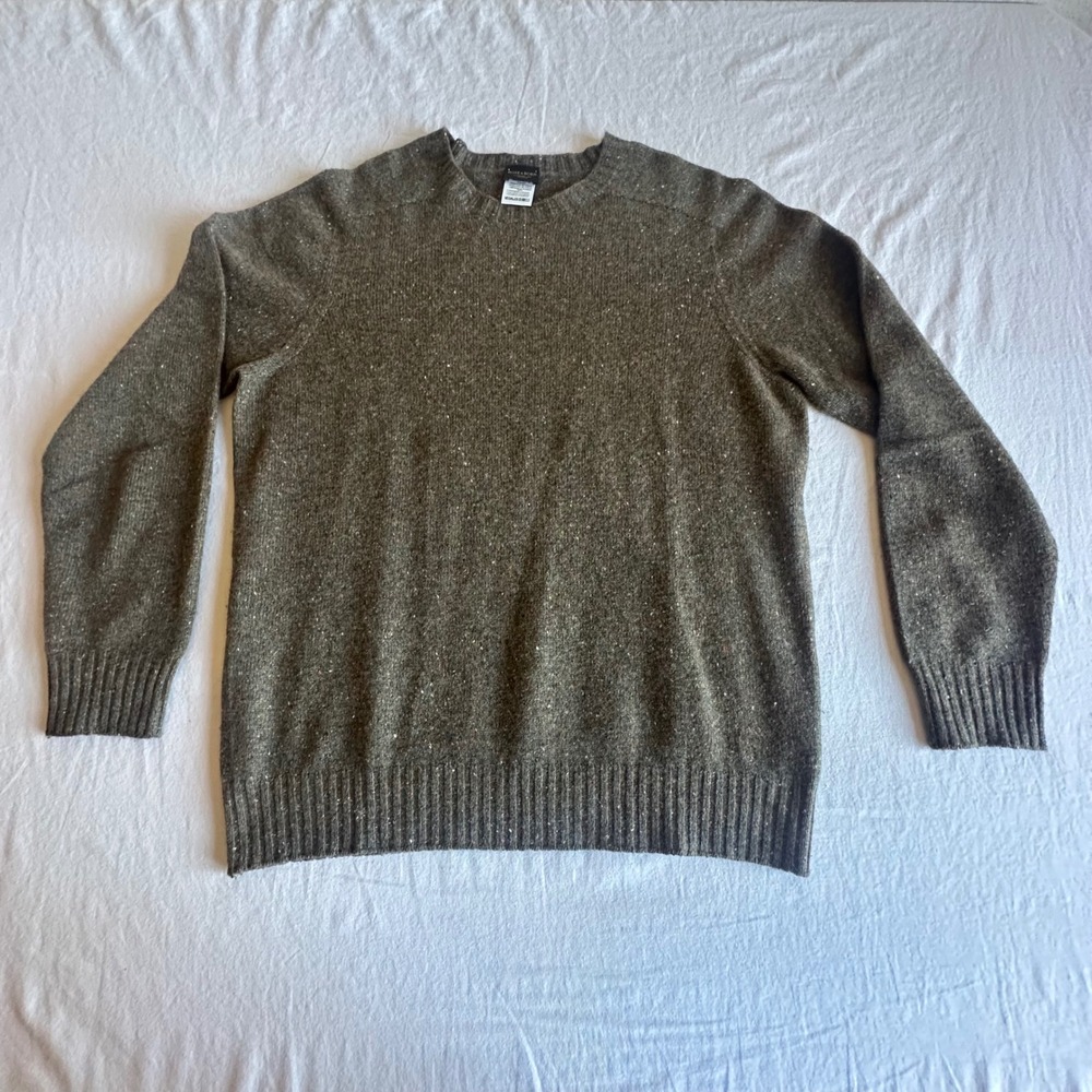 Rose & Born Stockholm 100% Cashmere Crewneck Sweater SZ 52 L Made in Italy Green